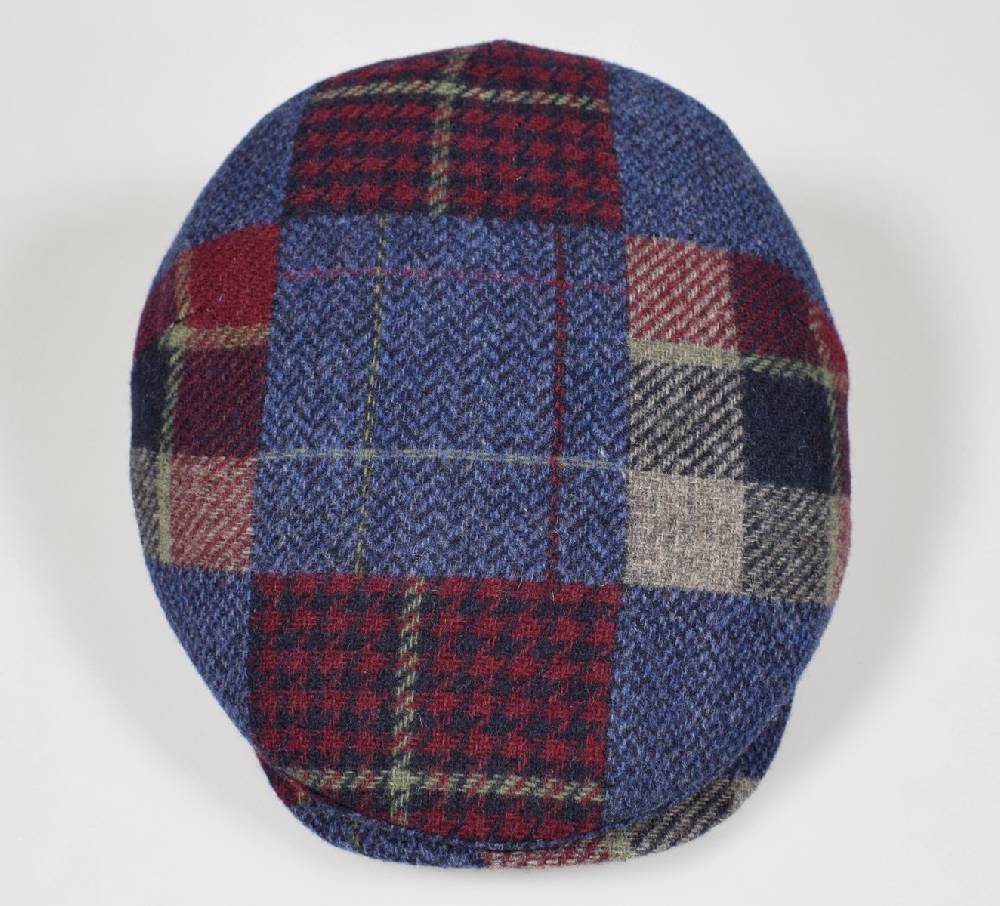 Imor di Banfi Cappello berretto imor blu a quadri in pura lana merino made in italy 2025