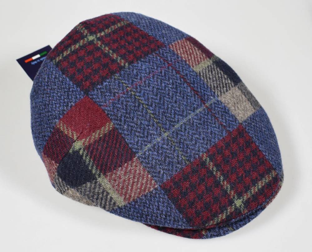 Imor di Banfi Cappello berretto imor blu a quadri in pura lana merino made in italy 2025