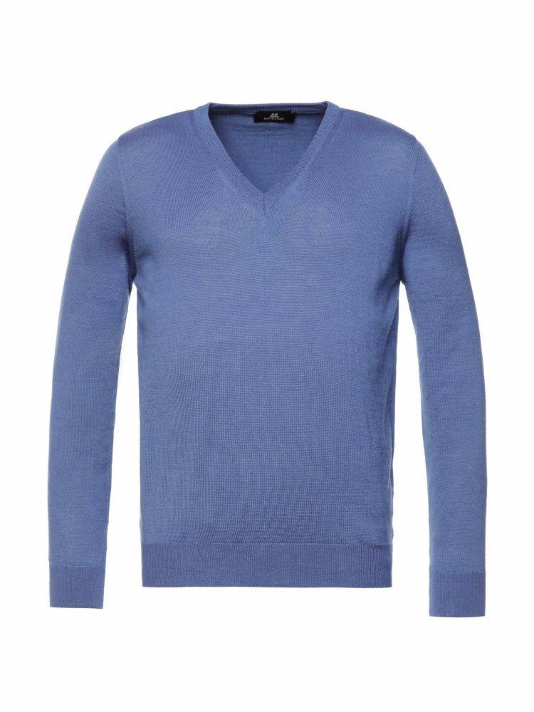 Montechiaro Pullover scollo a v montechiaro in misto lana pettinata modern fit Qualità