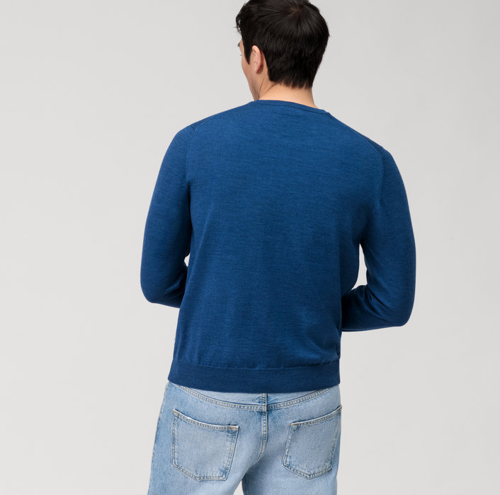 Olymp Girocollo olymp blu marine lana merinos regular fit Promozione