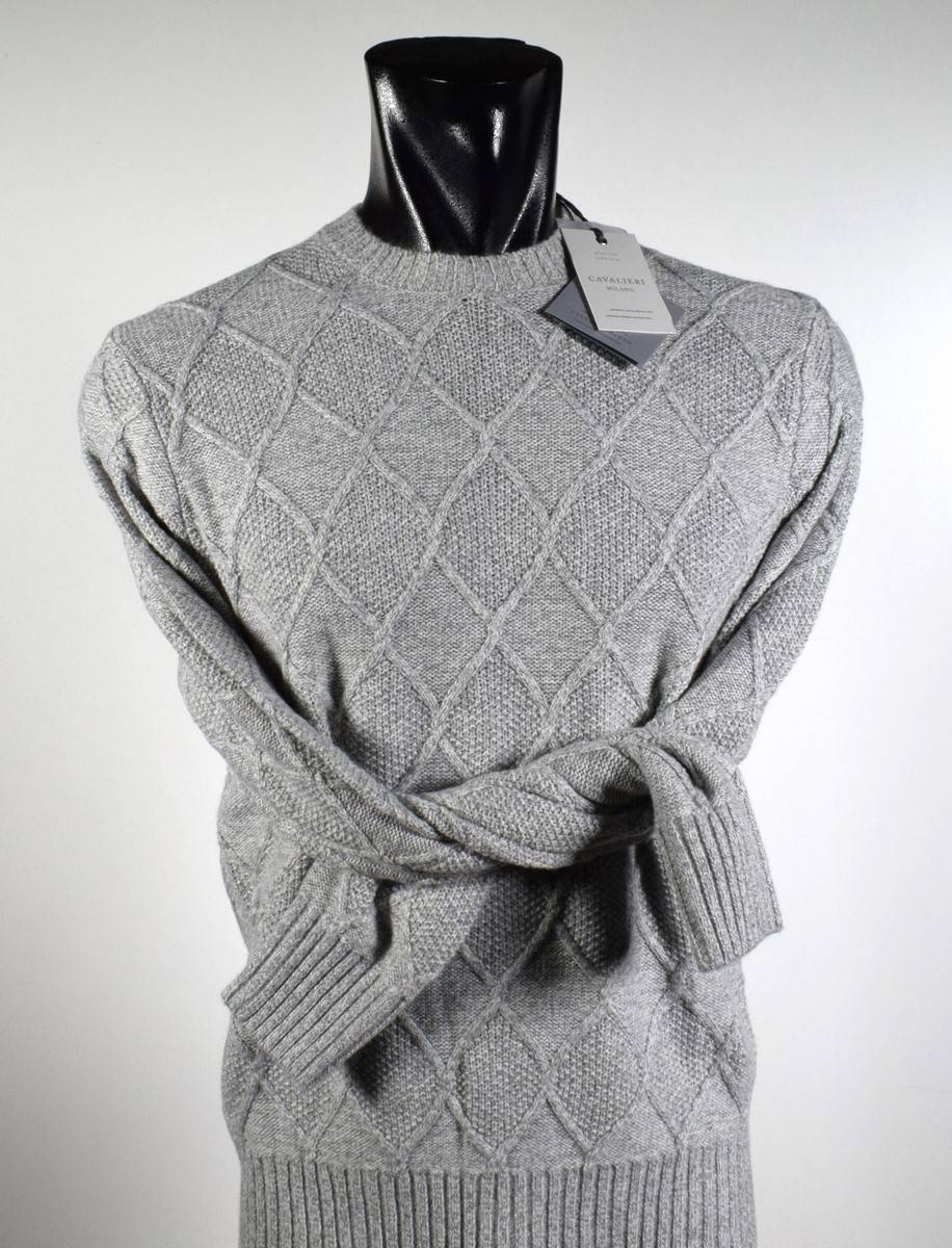 Cavalieri Milano Girocollo cavalieri milano intarsio misto cashmere Pezzi Unici