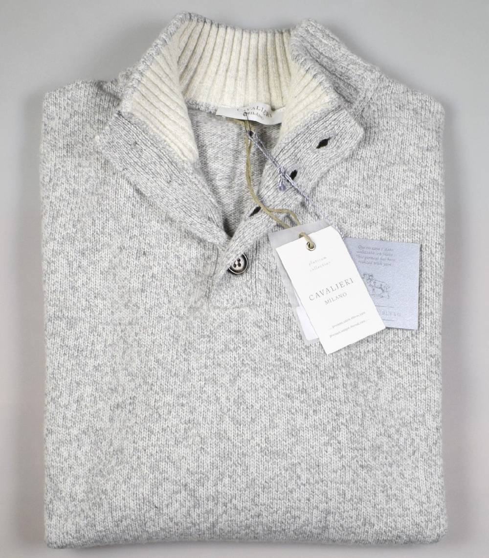 Cavalieri Milano Maglione lupetto con bottoni cavalieri milano misto cashmere Soddisfazione Garantita
