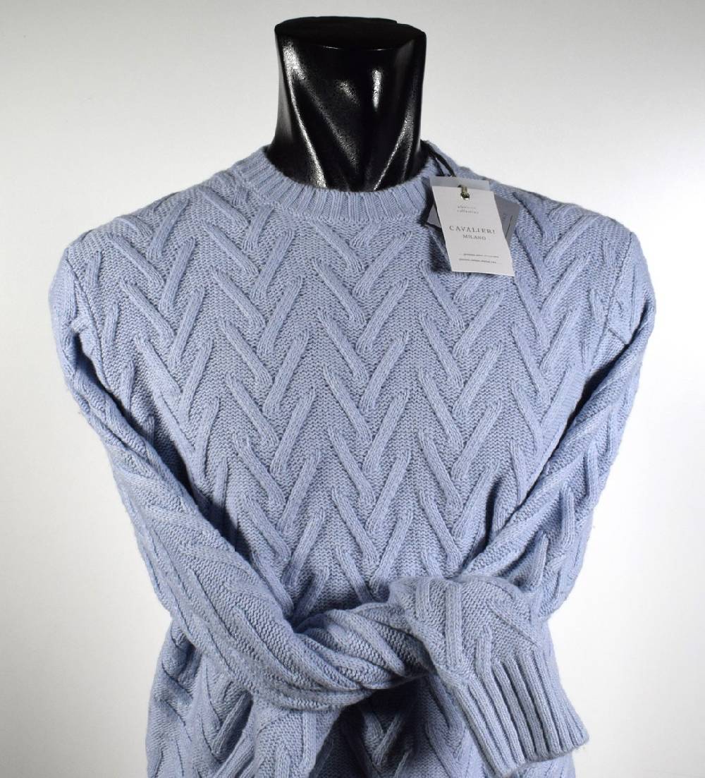 Cavalieri Milano Girocollo cavalieri milano intarsio intrecciato misto cashmere Qualità Garantita