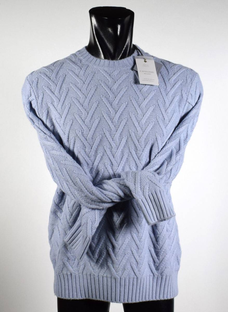Cavalieri Milano Girocollo cavalieri milano intarsio intrecciato misto cashmere Qualità Garantita