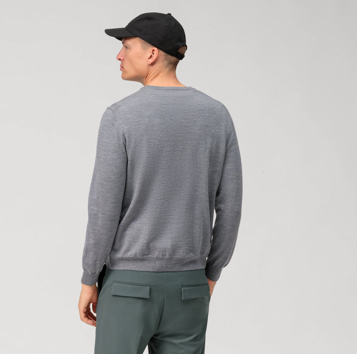 Olymp Girocollo olymp grigio medio lana merinos regular fit Fino Al -60%