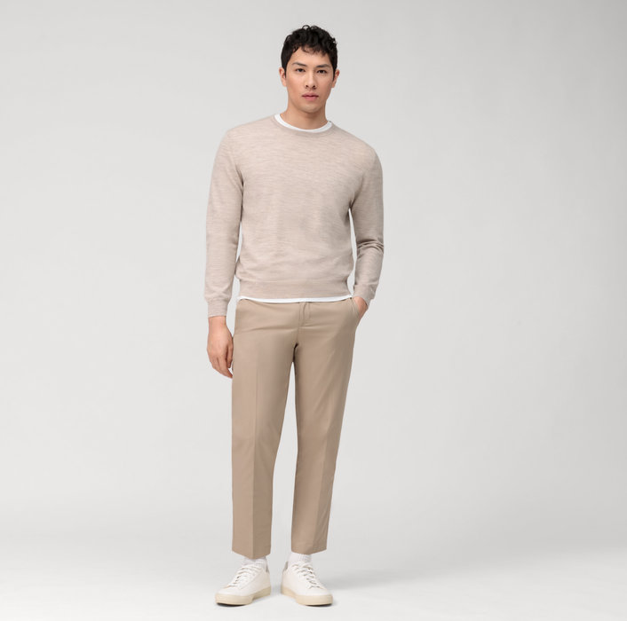 Olymp Girocollo olymp beige lana merinos regular fit Prezzo Ridotto