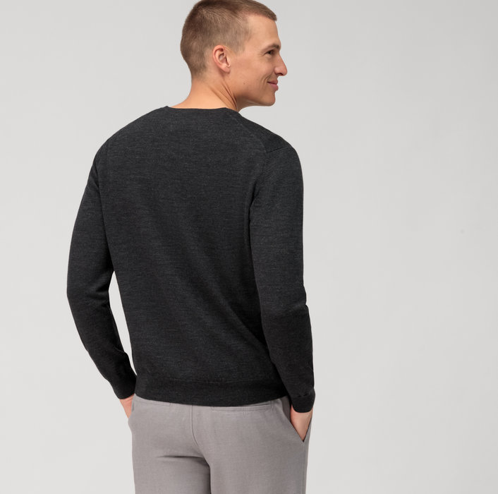 Olymp Pullover scollo a v grigio antracite olymp regular fit Convenienza