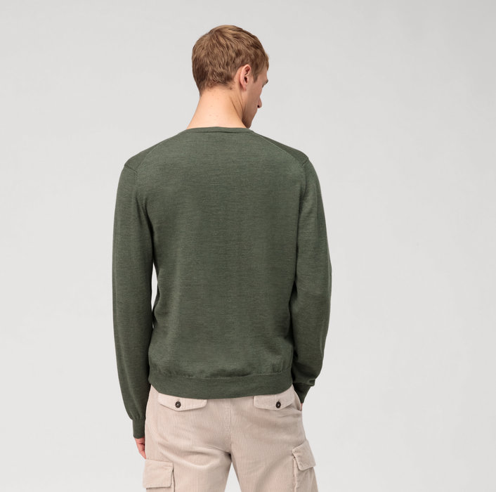 Olymp Pullover scollo a v verde olymp regular fit Novità