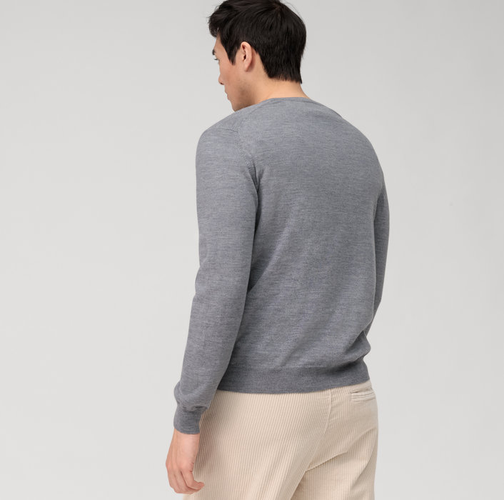 Olymp Pullover scollo a v grigio medio olymp regular fit Offerta