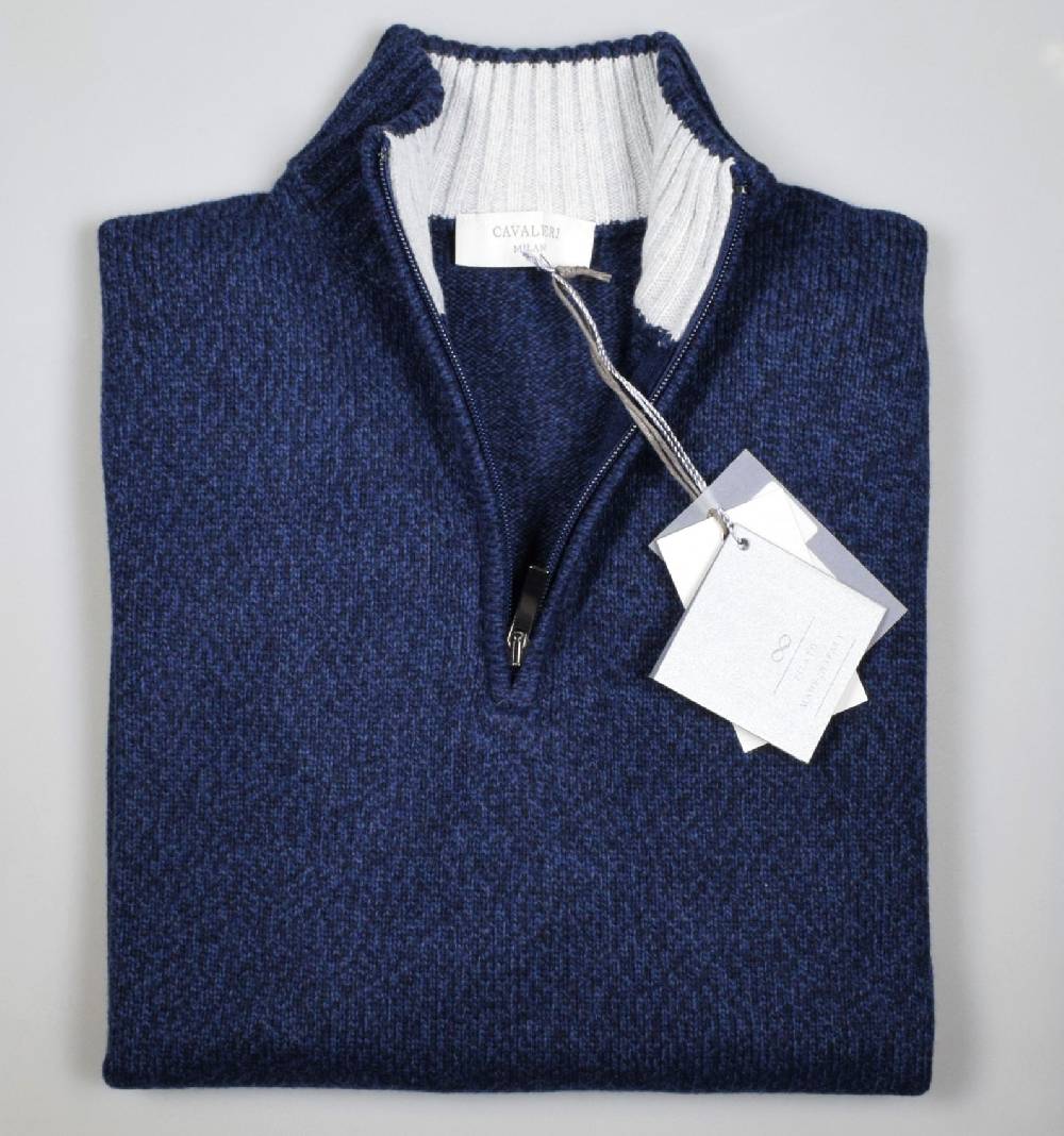 Cavalieri Milano Lupetto con zip cavalieri lana cashmere seta In Vendita