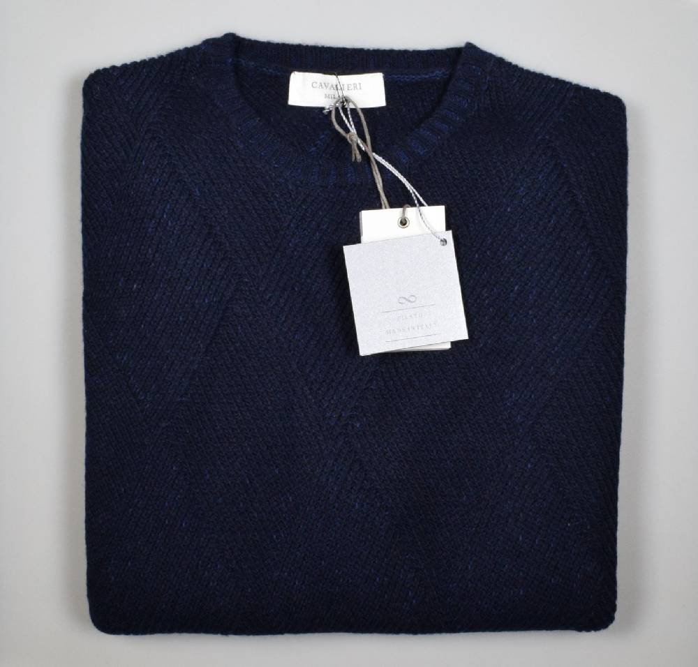 Cavalieri Milano Girocollo intarsio vanisè cavalieri lana cashmere Offerte
