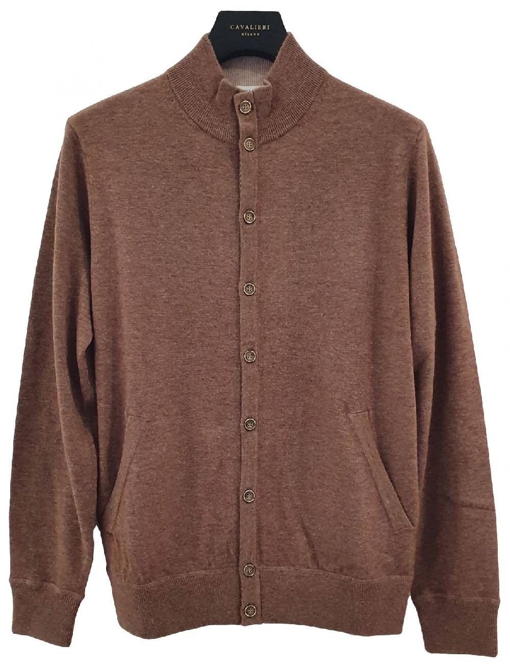 Cavalieri Milano Cardigan giacca blu con bottoni lana cashmere Vendita Calda