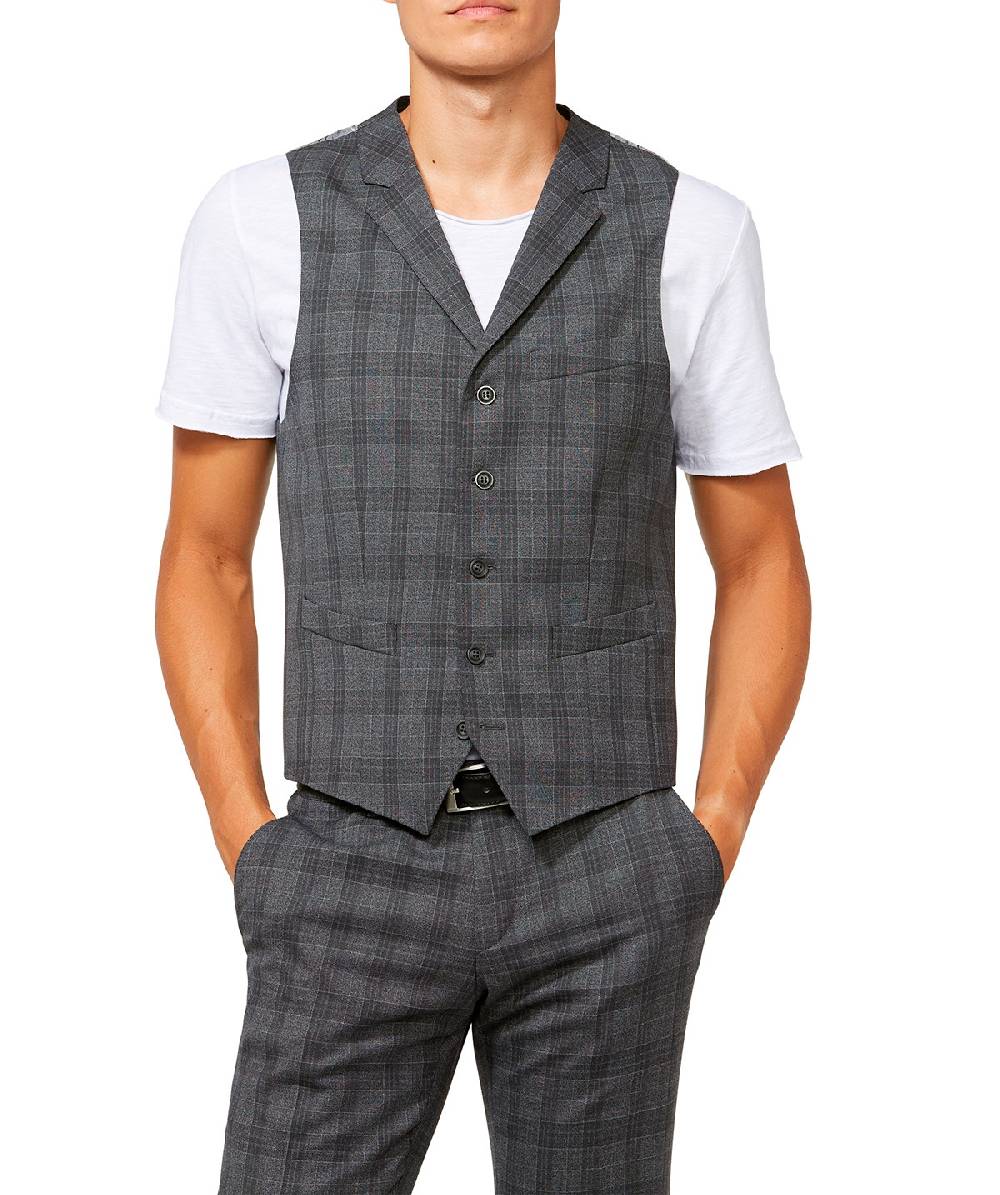 Digel Gilet panciotto moda digel grigio a quadri fantasia principe di galles 2025