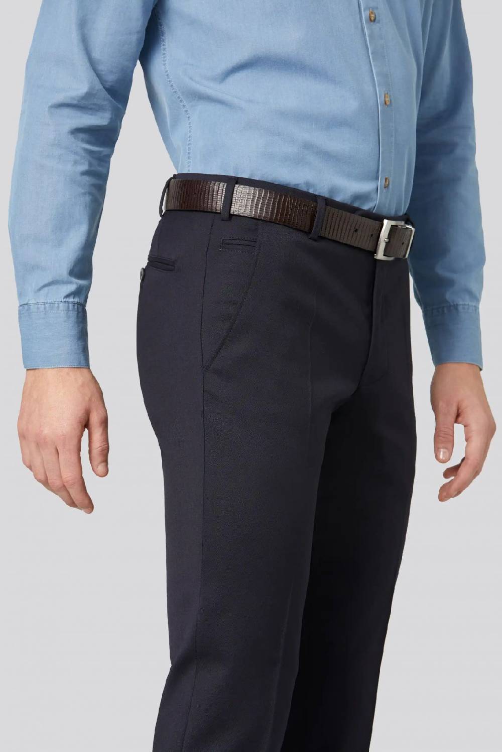 Meyer Pantalone meyer blu in twill teflon stretch Negozi Online