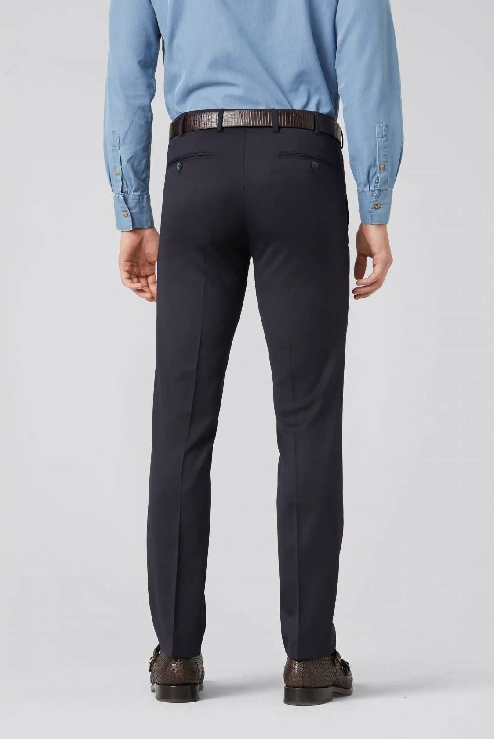 Meyer Pantalone meyer blu in twill teflon stretch Negozi Online