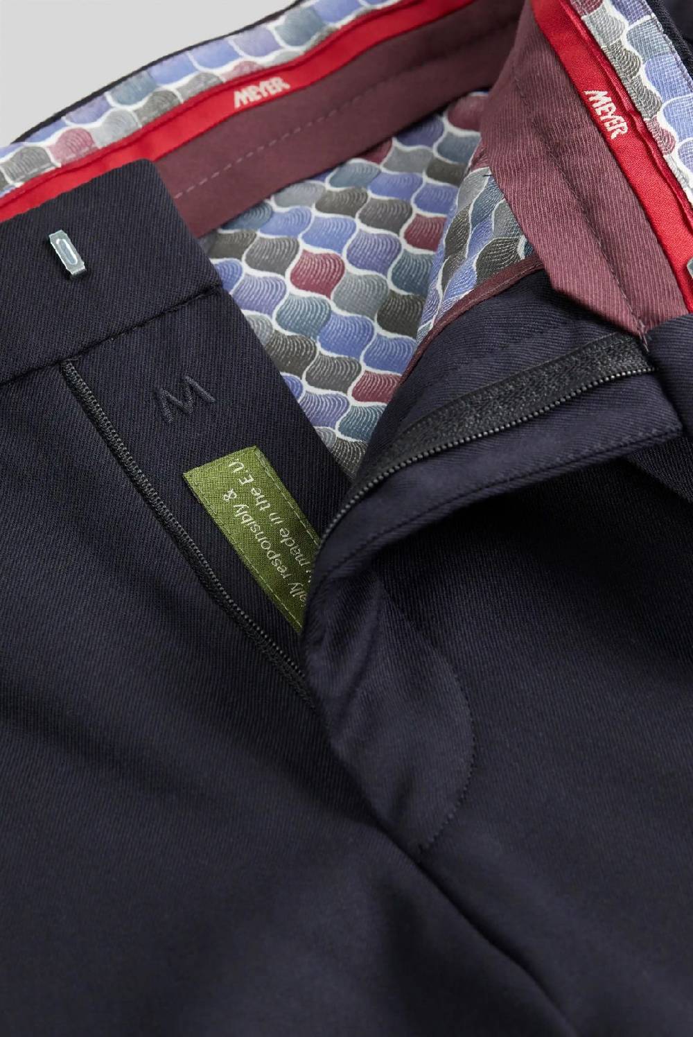 Meyer Pantalone meyer blu in twill teflon stretch Negozi Online