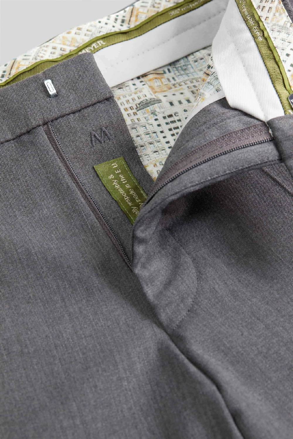 Meyer Pantalone meyer grigio medio in twill teflon stretch Consegna Veloce