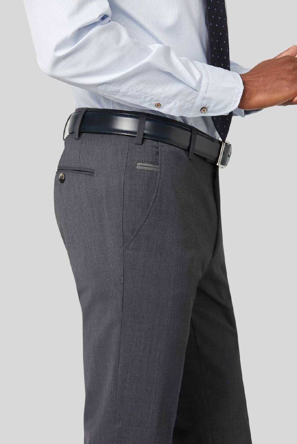 Meyer Pantalone grigio medio meyer travel twill modern fit Fino Al -60%
