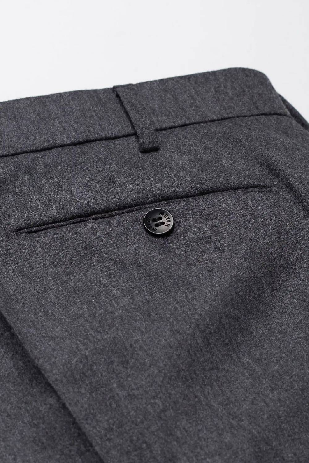 Meyer Pantalone grigio medio meyer in flanella naturalmente caldo antipiega Prezzo Ridotto