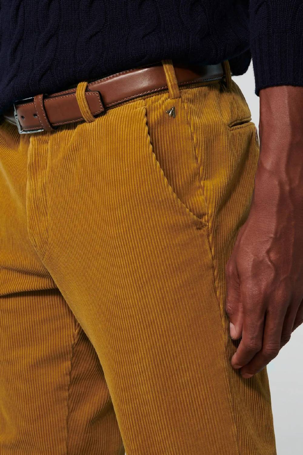 Meyer Pantalone color ambra meyer in velluto a coste luxury modern fit Convenienza