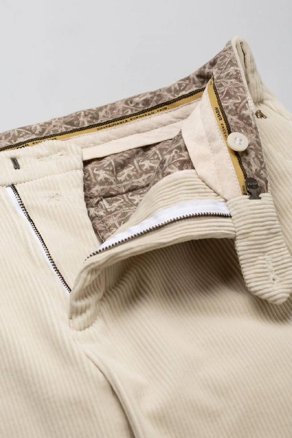 Meyer Pantalone avorio meyer in velluto a coste luxury modern fit Novità