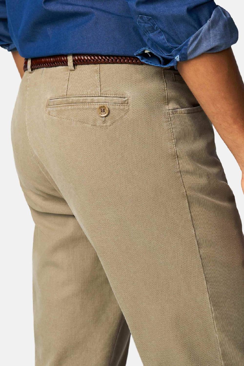Meyer Pantalone modern fit color pietra meyer cotone microstruttura stretch Sconto
