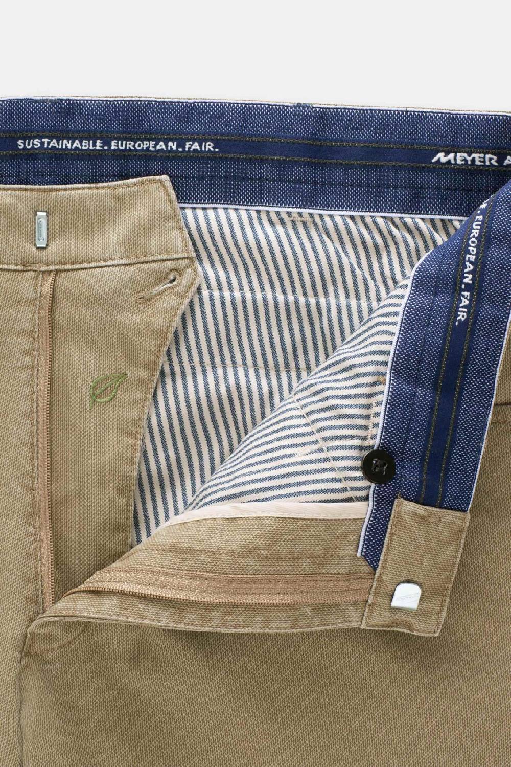 Meyer Pantalone modern fit color pietra meyer cotone microstruttura stretch Sconto