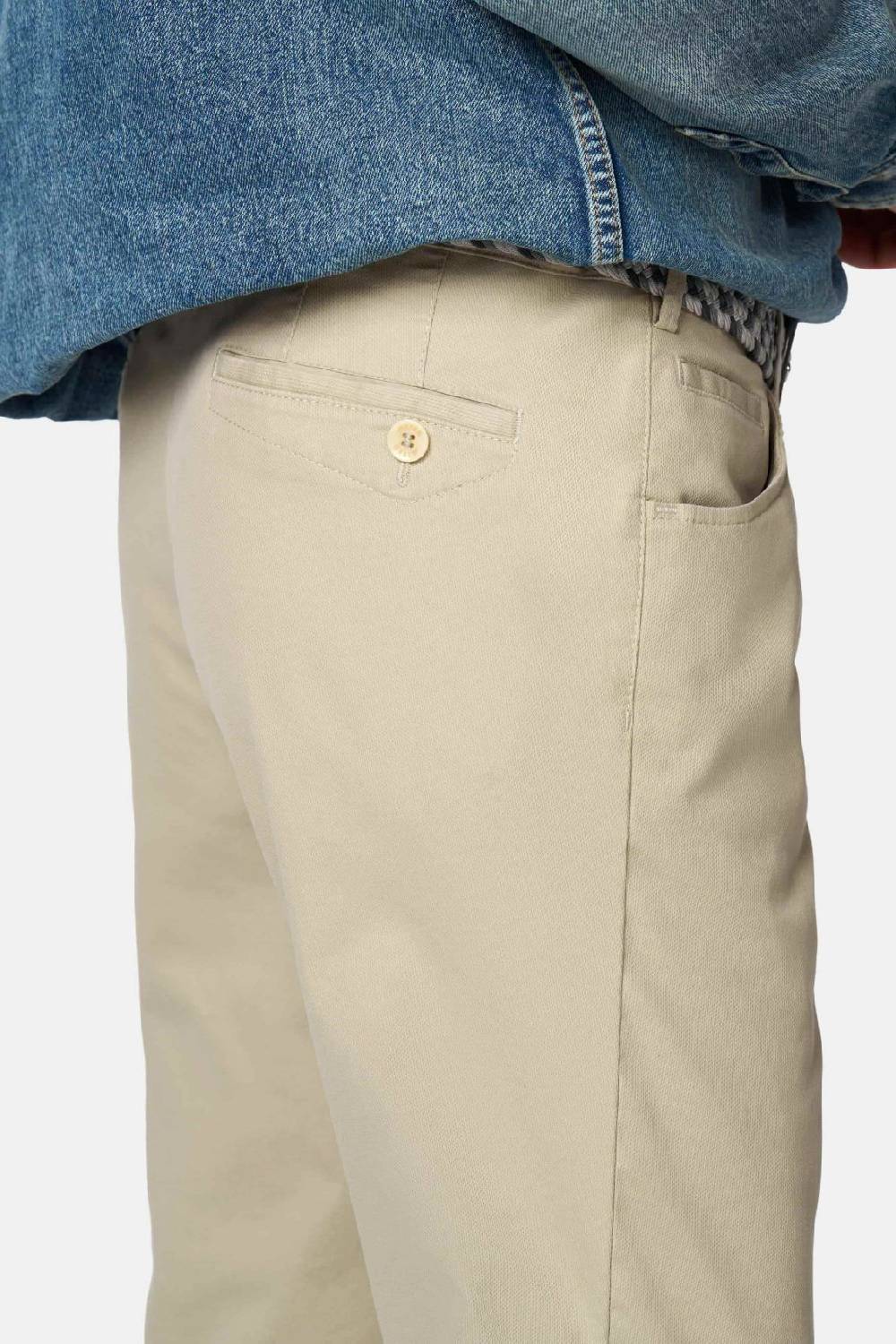 Meyer Pantalone modern fit beige meyer cotone microstruttura stretch Offerta