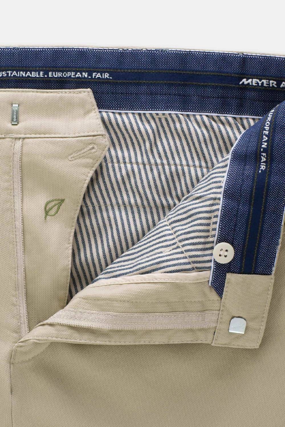 Meyer Pantalone modern fit beige meyer cotone microstruttura stretch Offerta