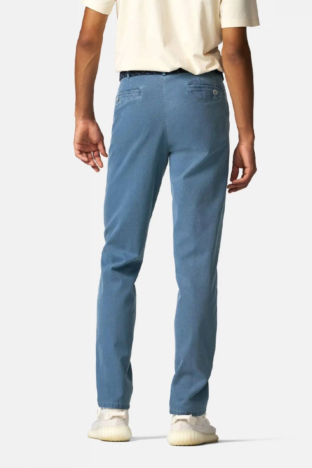 Meyer Pantalone modern fit azzurro meyer cotone microstruttura stretch Economico