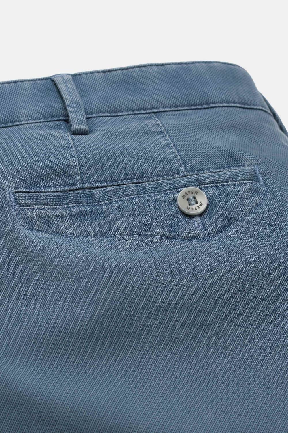 Meyer Pantalone modern fit azzurro meyer cotone microstruttura stretch Economico