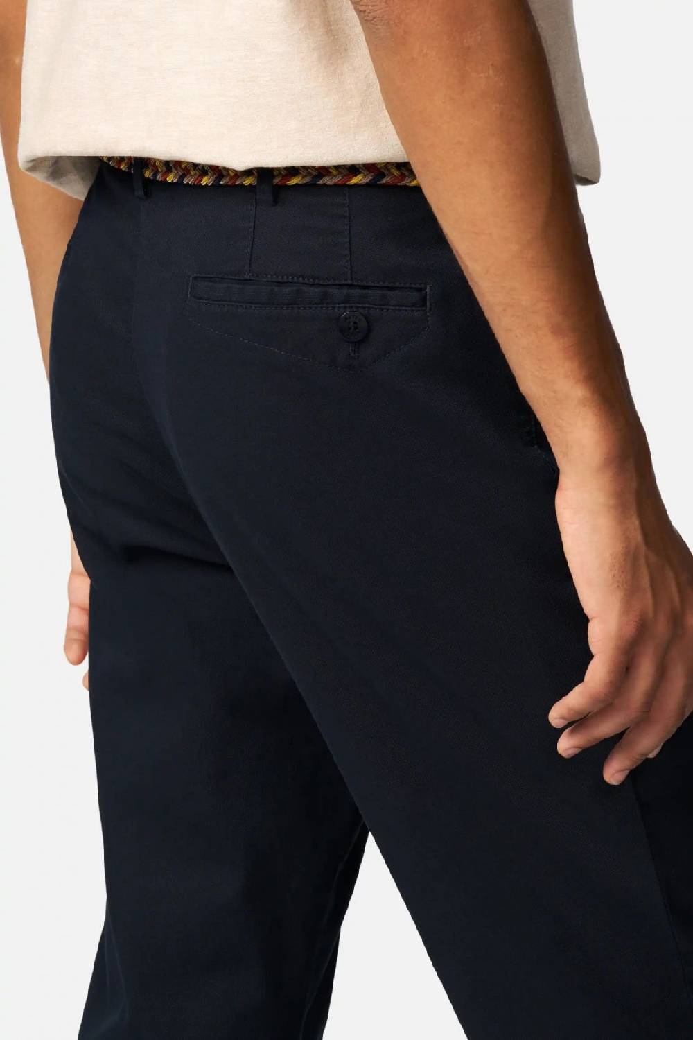 Meyer Pantalone modern fit blu meyer cotone microstruttura stretch Online