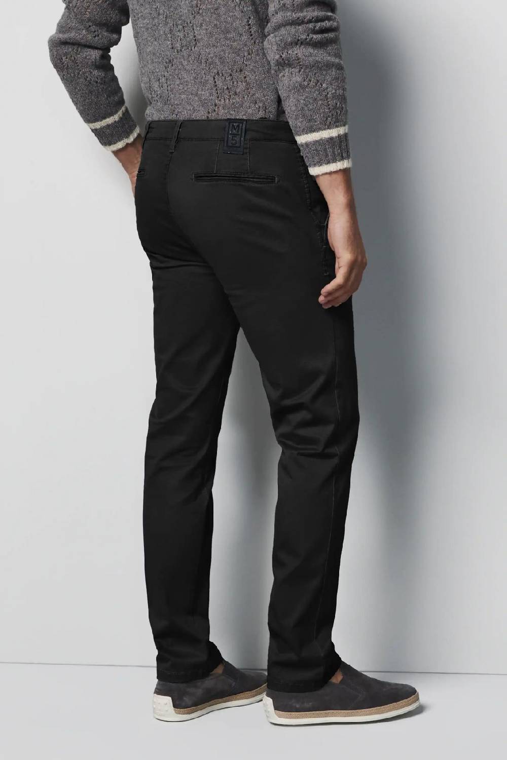 Meyer Pantalone regular fit nero cotone bio stretch m5 by meyer In Vendita
