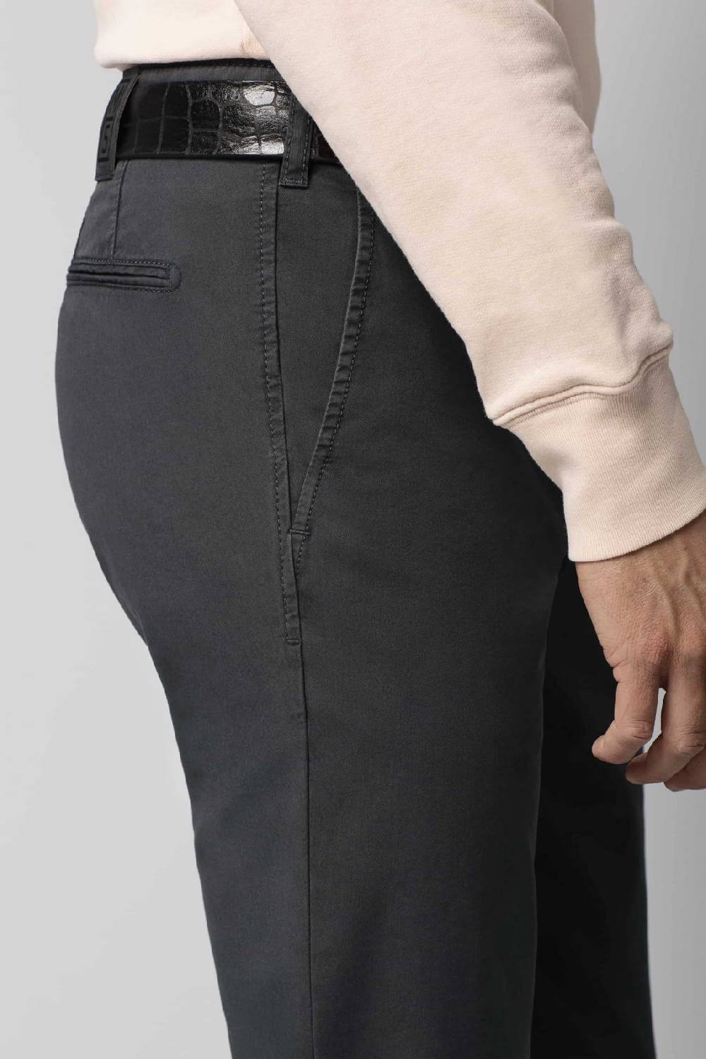 Meyer Pantalone regular fit grigio antracite cotone bio stretch m5 by meyer Saldi
