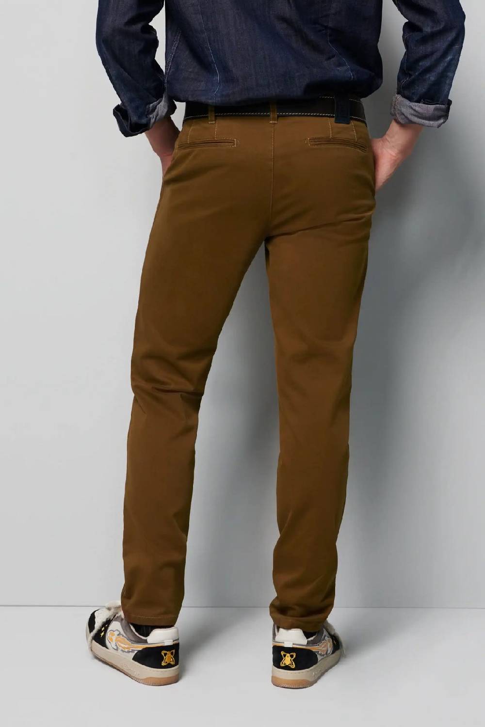 Meyer Pantalone regular fit caramello cotone bio stretch m5 by meyer Offerte