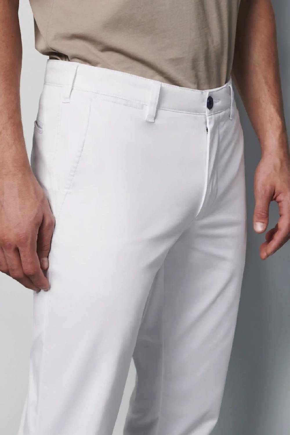Meyer Pantalone regular fit bianco cotone bio stretch m5 by meyer Vendita Calda