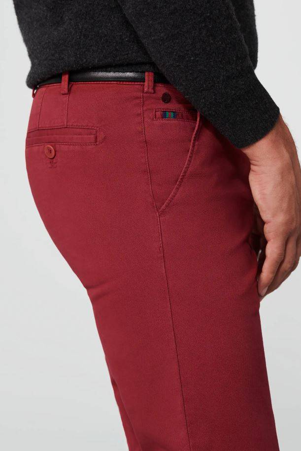 Meyer Pantalone rosso meyer in cotone stretch drop quattro comfort fit Vendita Economica