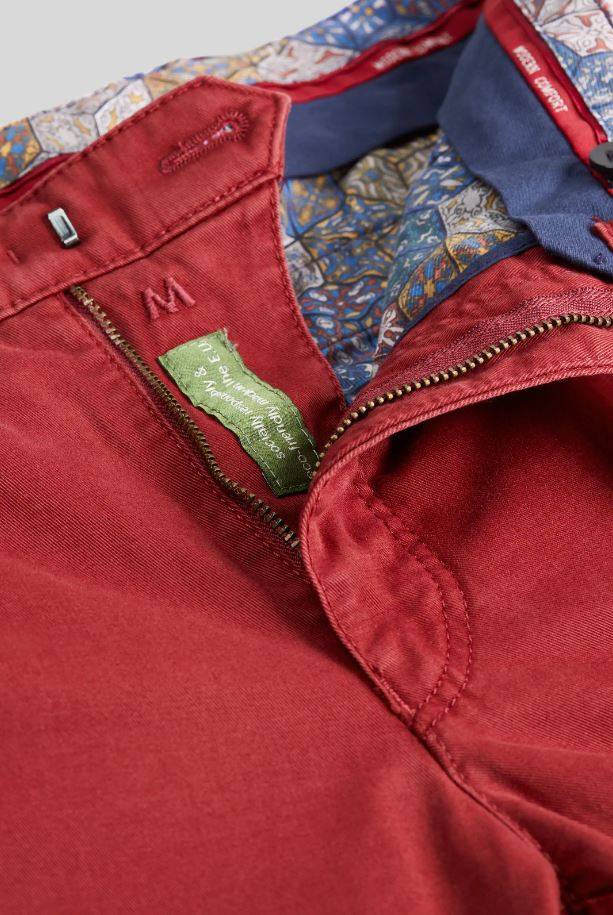 Meyer Pantalone rosso meyer in cotone stretch drop quattro comfort fit Vendita Economica