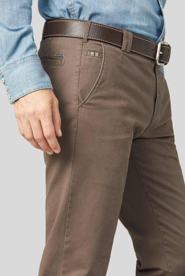 Meyer Pantalone color pietra meyer in cotone stretch drop quattro comfort fit Saldi Di Fabbrica