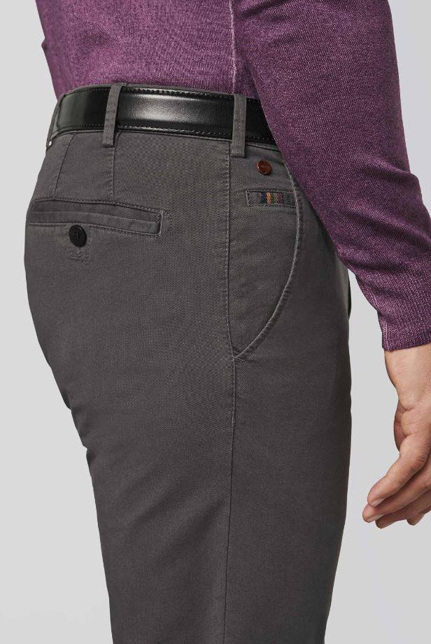 Meyer Pantalone grigio antracite meyer in cotone stretch drop quattro comfort fit Vendite Flash