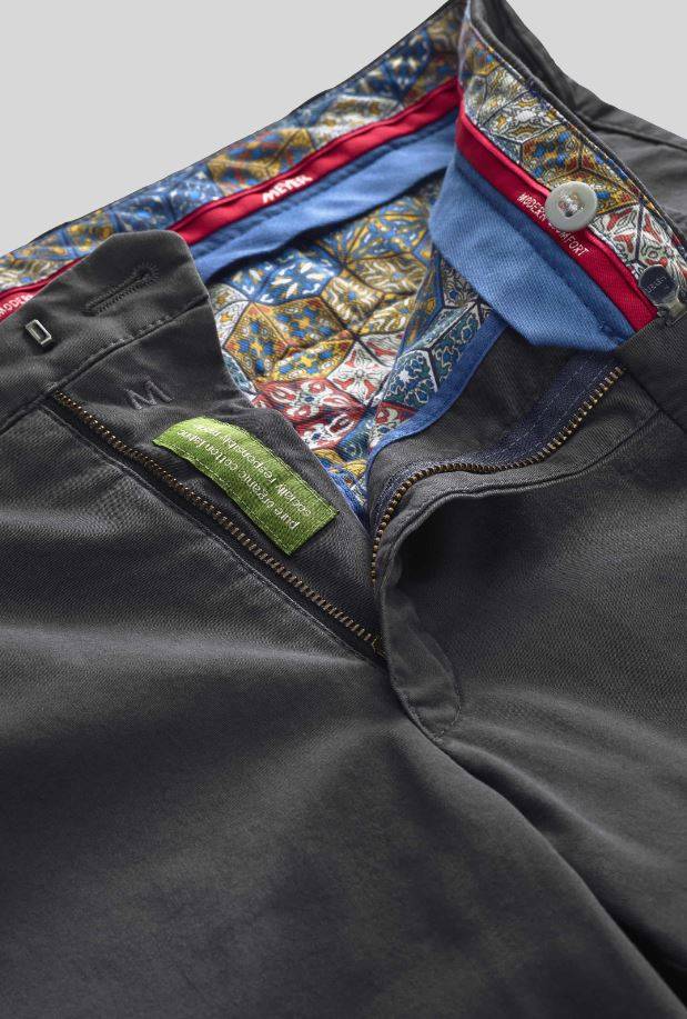 Meyer Pantalone grigio antracite meyer in cotone stretch drop quattro comfort fit Vendite Flash