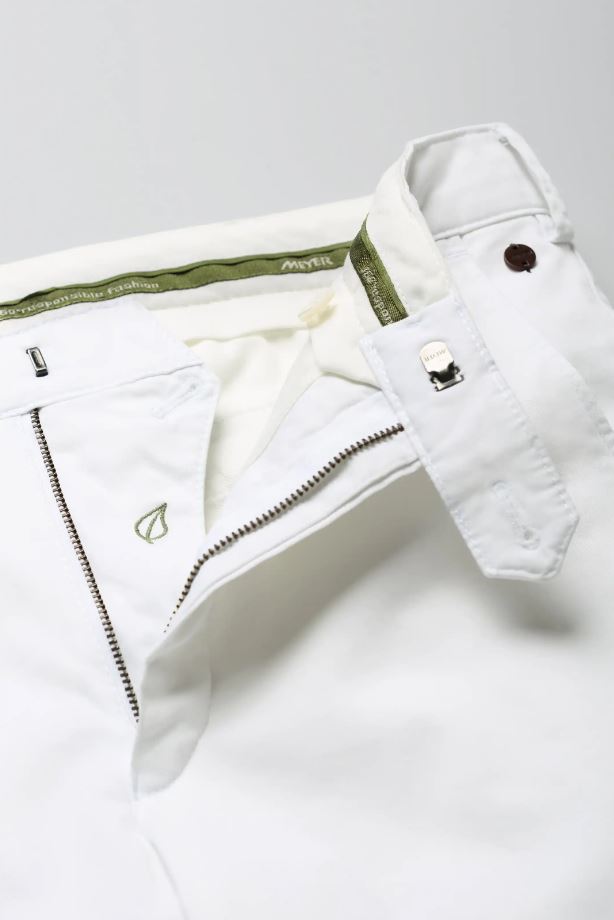 Meyer Pantalone bianco meyer in cotone stretch drop quattro comfort fit In Saldo