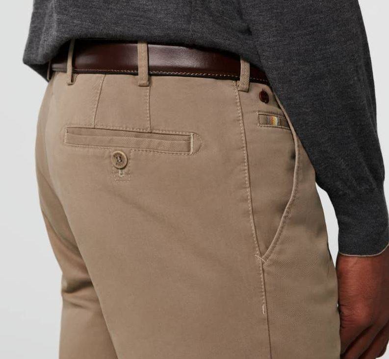 Meyer Pantalone beige meyer in cotone stretch drop quattro comfort fit Nuova