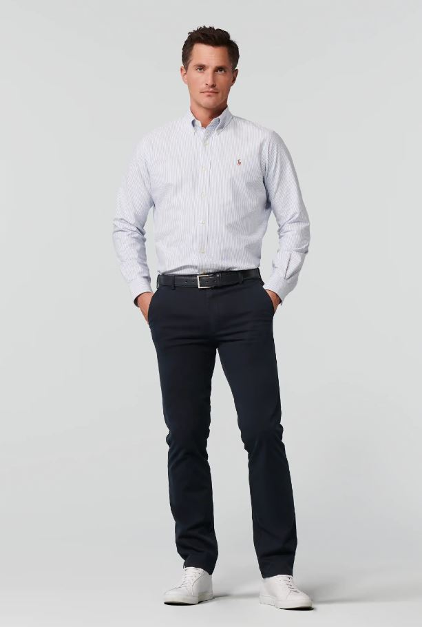 Meyer Pantalone blu meyer in cotone stretch drop quattro comfort fit Moda