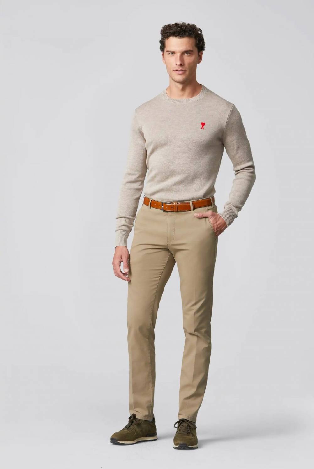Meyer Pantalone color pietra meyer cotone bio stretch modern fit 2025