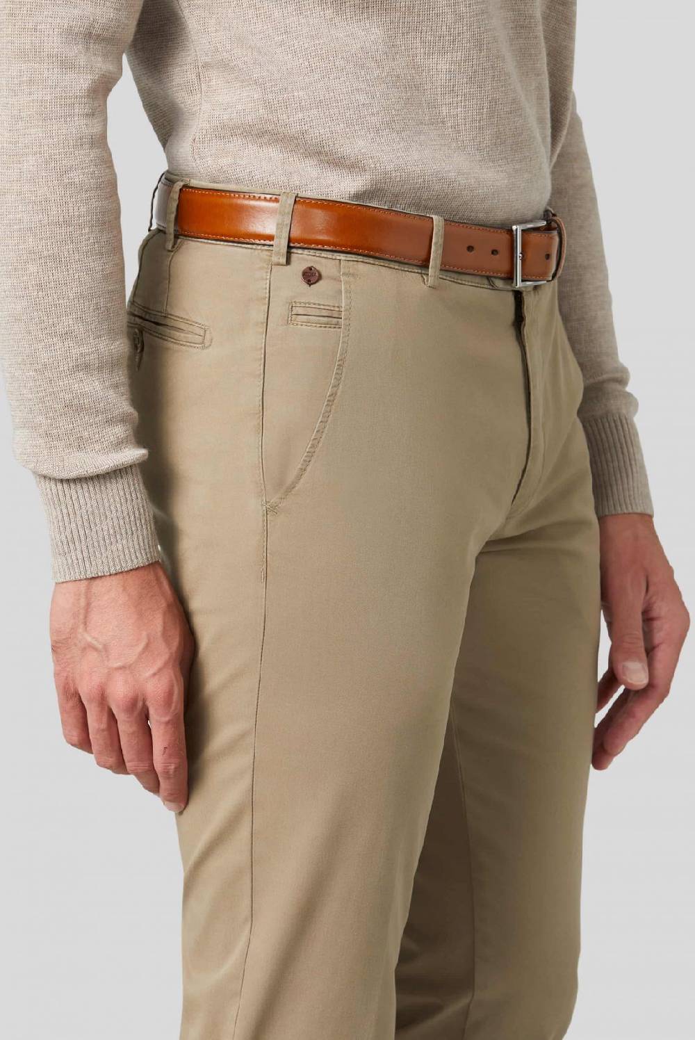 Meyer Pantalone color pietra meyer cotone bio stretch modern fit 2025