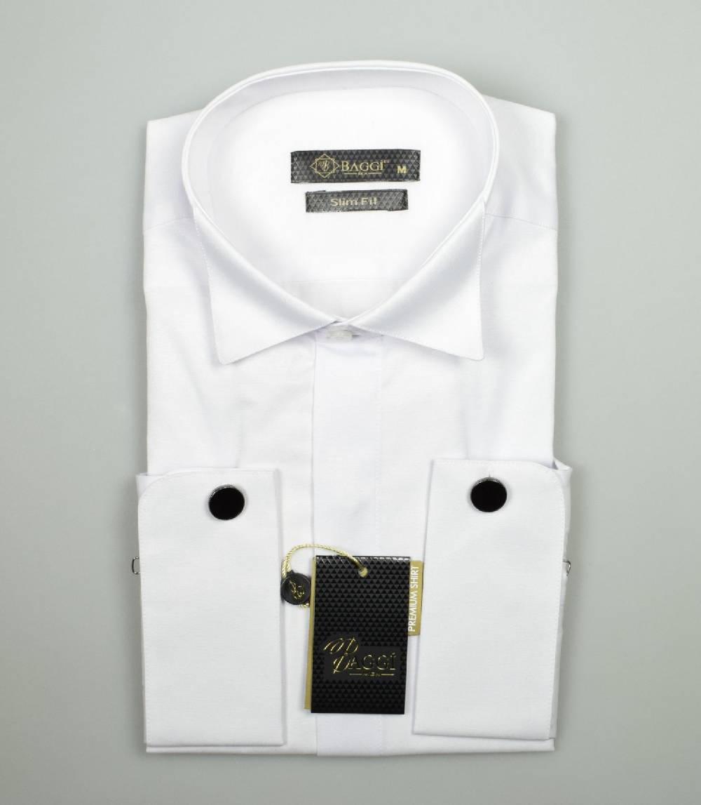 Baggi Camicia da cerimonia slim fit baggi collo diplomatico In Linea