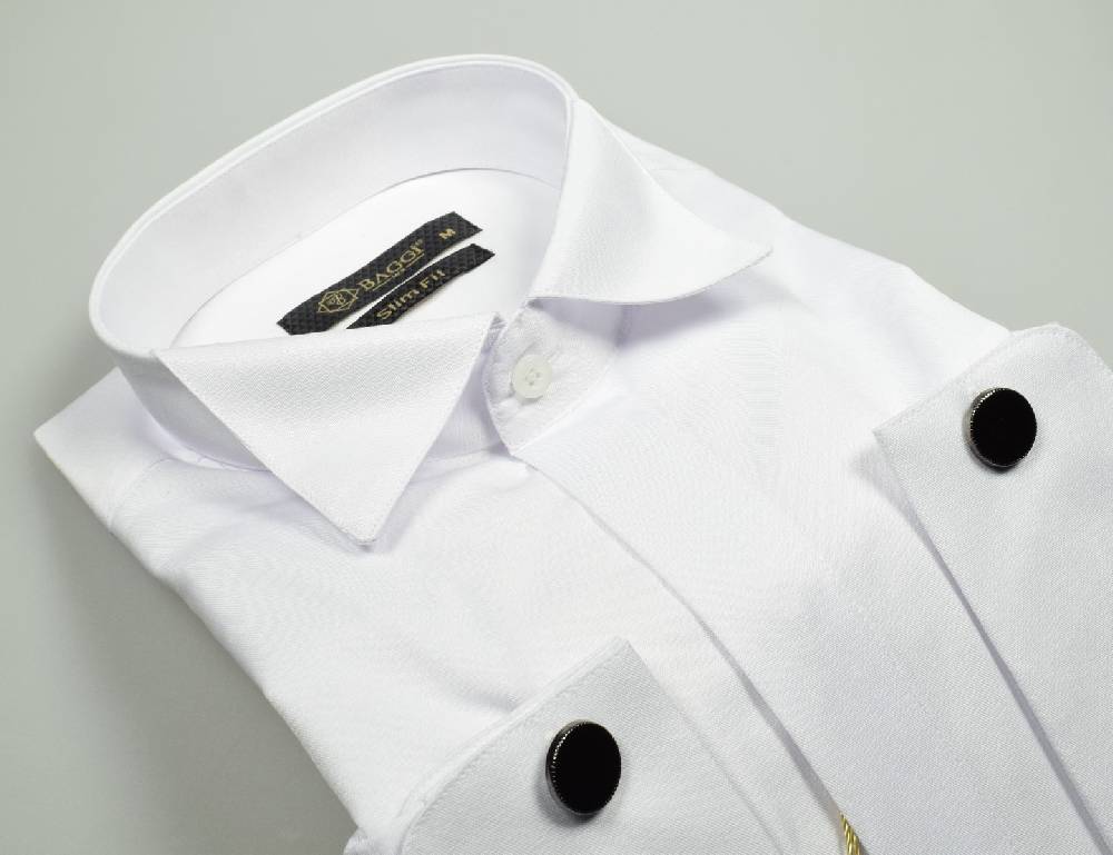 Baggi Camicia da cerimonia slim fit baggi collo diplomatico In Linea