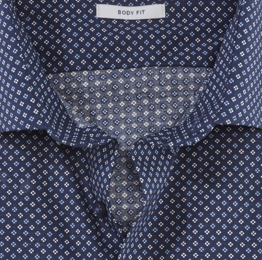 Olymp Camicia slim fit olymp cotone stretch stampato Vendita