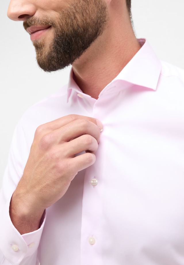 Eterna Camicia rosa eterna slim fit collo francese cotone cover Promozione